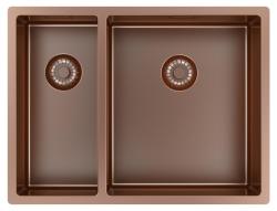 Pure.Sink Exclusivo Réz 1,5 másfél mosogató 18+34cm 10mm sugár PEX183440-62