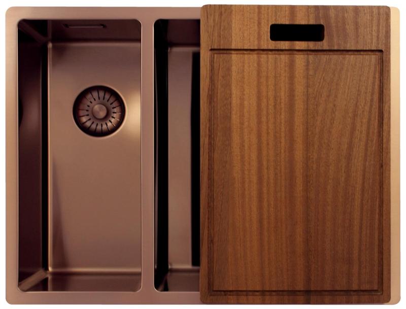 Pure.Sink Exclusivo Réz 1,5 másfél mosogató 18+34cm 10mm sugár PEX183440-62