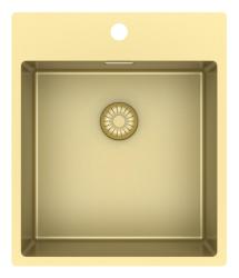 Pure.Sink Exclusivo Arany mosogató 44x52 cm Tapwing csaplyukkal 10mm sugárban PEX4040T-60