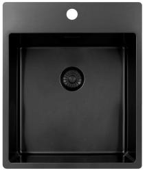 Pure.Sink Exclusivo Gun Metal mosogató 44x52 cm Tapwing csaplyukkal 10mm sugárban PEX4040T-61