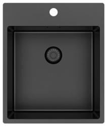 Pure.Sink Exclusivo Gun Metal mosogató 44x52 cm Tapwing csaplyukkal 10mm sugárban PEX4040T-61