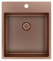 Pure.Sink Exclusivo Réz mosogató 44x52 cm Csapatszárny csaplyukbankkal 10mm sugárban PEX4040T-62