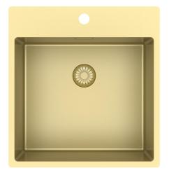 Pure.Sink Exclusivo Arany mosogató 49x52 cm Tapwing csaplyukkal 10mm sugárban PEX4540T-60