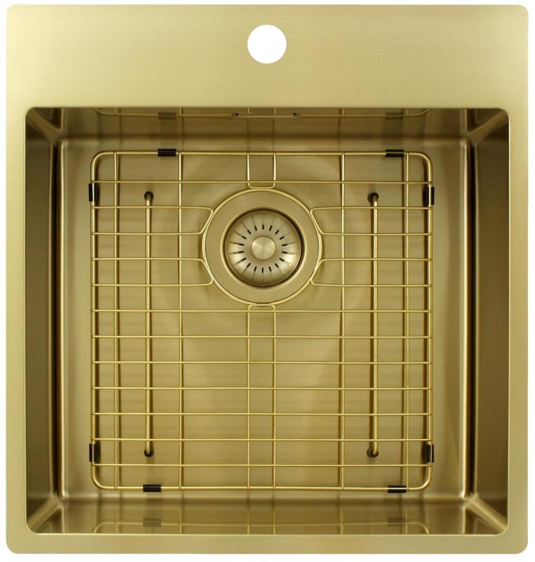 Pure.Sink Exclusivo Arany mosogató 49x52 cm Tapwing csaplyukkal 10mm sugárban PEX4540T-60