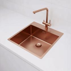 Pure.Sink Exclusivo Réz mosogató 49x52 cm csaplyukkal ellátott szárny 10mm sugarú PEX4540T-62