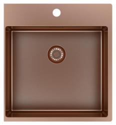 Pure.Sink Exclusivo Réz mosogató 49x52 cm csaplyukkal ellátott szárny 10mm sugarú PEX4540T-62