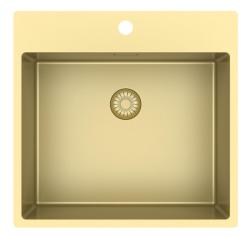 Pure.Sink Exclusivo Arany mosogató 54x52 cm Tapwing csaplyukkal 10mm sugárban PEX5040T-60