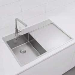 Pure.Sink Exclusivo RVS kis mosogató csapattal és csepegtető résszel 78x52 cm Tapwing bal PEX3478LT-02