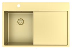Pure.Sink Exclusivo Arany kis mosogató csepegtető résszel 78x52 cm Tapwing bal PEX3478LT-60