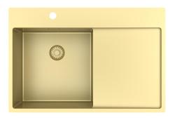 Pure.Sink Exclusivo Arany mosogató csapadéktálcával 78x52 cm Bal oldali Tapwing PEX4078LT-60