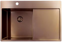 Pure.Sink Exclusivo Réz mosogató, csepegtetővel 78x52 cm Bal oldali csaptelep PEX4078LT-62