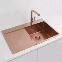 Pure.Sink Exclusivo Réz mosogató csepegtetővel 78x52 cm Jobboldali csaptelep PEX4078RT-62