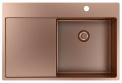 Pure.Sink Exclusivo Réz mosogató csepegtetővel 78x52 cm Jobboldali csaptelep PEX4078RT-62