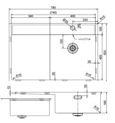 Pure.Sink Exclusivo Réz mosogató csepegtetővel 78x52 cm Jobboldali csaptelep PEX4078RT-62