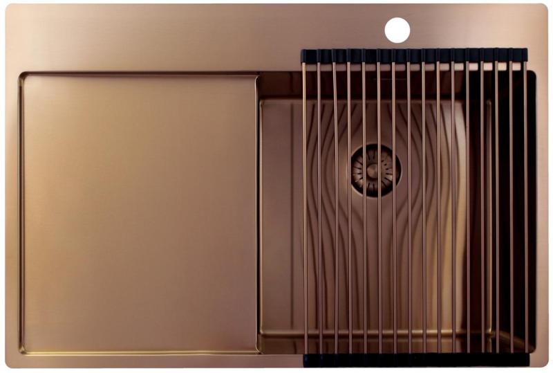 Pure.Sink Exclusivo Réz mosogató csepegtetővel 78x52 cm Jobboldali csaptelep PEX4078RT-62