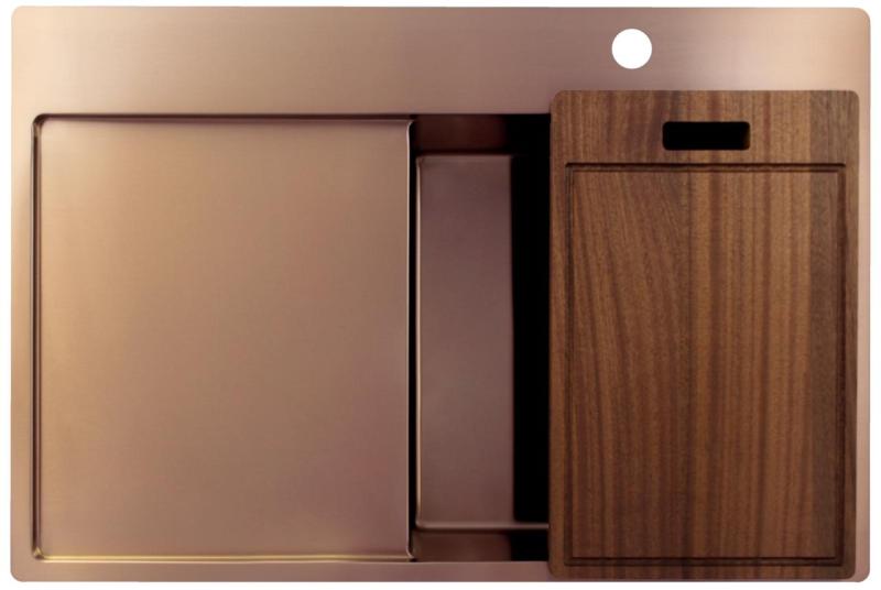 Pure.Sink Exclusivo Réz mosogató csepegtetővel 78x52 cm Jobboldali csaptelep PEX4078RT-62