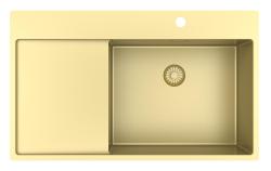 Pure.Sink Exclusivo Arany mosogató csapteleppel és csepegtető részleggel 86x52 cm Tapwing jobboldal PEX5086RT-60