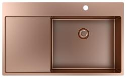 Pure.Sink Exclusivo Réz mosogató csapteleppel és csepegtető résszel 86x52 cm Jobboldali csaptelep PEX5086RT-62