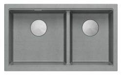 Quadri Newport II Dupla Szürke Gránit Felépítmény Mosogató 76x45 cm rozsdamentes acél dugóval 1208971370