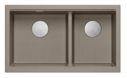 Quadri Newport II Dupla Taupe Granit Felületi Mosogató 76x45 cm RVS dugóval 1208971372