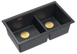 Quadri Newport II Dupla Antracit Gránit Aláépíthető Mosogató 702 x 390 mm Arany dugóval 1208971379
