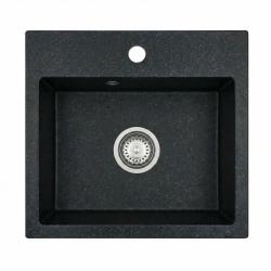 Graniteland Nera Granit Mosogató 45x42 cm Kék mészkő megjelenés Felépítés csaplyukkal és rozsdamentes acél dugóval 1208971432