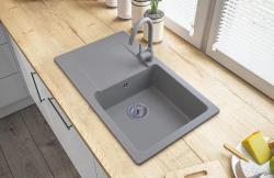 Graniteland Liri Granit Szürke mosogató csöpögőrésszel 765x448 mm 1208971441
