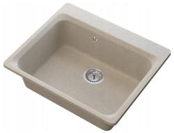 Graniteland Vastone Gránit Mosogató 619x522 mm Beige Felépítés Keverőcsapfurattal és Rozsdamentes Acél Dugóval 1208971444