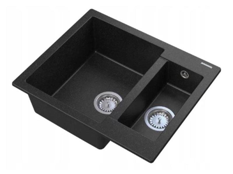 Graniteland Adda Granit fekete 1.5 Mosogató Felépítés 600x495mm 1208971454