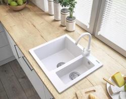 Graniteland Adda Granites Fehér 1.5 Mosogató Felépítés 600x495mm 1208971455