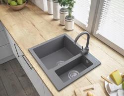 Graniteland Adda Granit Szürke 1.5 Mosogató Felépítés 600x495mm 1208971456
