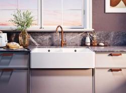 Ausmann Ceramic Mira Kerámia Fehér Dupla Mosogató - Alulról és Középről Szerelhető 890 x 456 mm Fekete Dugókkal 1208971474