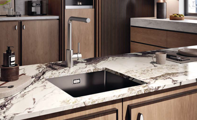 Ausmann Ceramic Ember Kerámia Matt Fekete Négyzet Alakú Felépítésű és Alulról Szerelhető Mosogató 40 x 40 cm Gun Metal Dugóval 1208971488