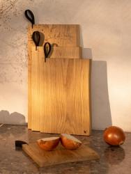 Woodsea Chop-Chop Oak M - Tölgyfa vágódeszka 35x24cm bőr fogantyúval 1208971540