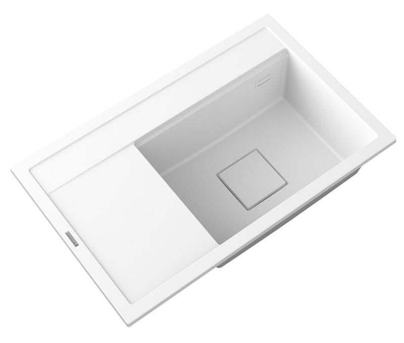 Graniteland Seta Gránit Fehér Felületre Szerelhető Mosogató 80x50 cm 1208971618