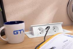 MULTISOFT Bútorcsatlakozó 2x Földelt Dugalj, USB A+C, RJ45, Hálózati Kábel Csatlakozóval, Fehér
