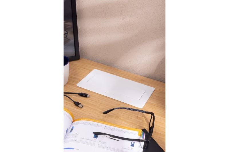 MULTISOFT Bútorcsatlakozó 2x Földelt Dugalj, USB A+C, RJ45, Hálózati Kábel Csatlakozóval, Fehér