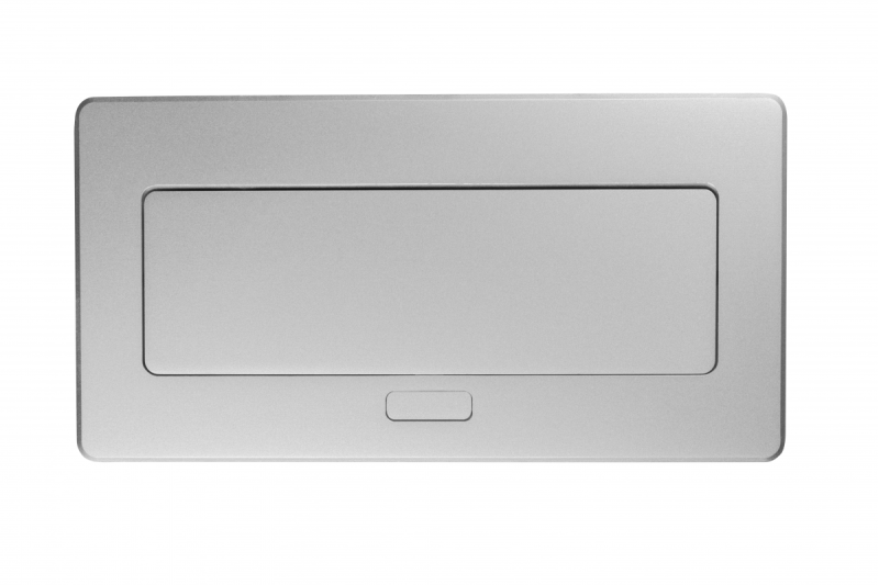 MULTISOFT Bútoraljzat 2x földelt aljzat, USB A+C, RJ45, hálózati kábel dugóval, alumínium