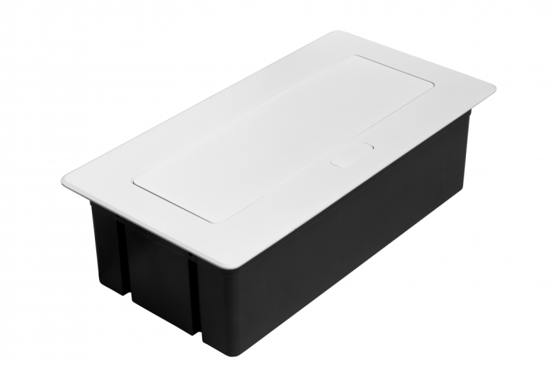 MULTISOFT bútoraljzat 2x földelt aljzat, USB A+C, RJ45, HDMI, hálózati kábel csatlakozóval, fehér