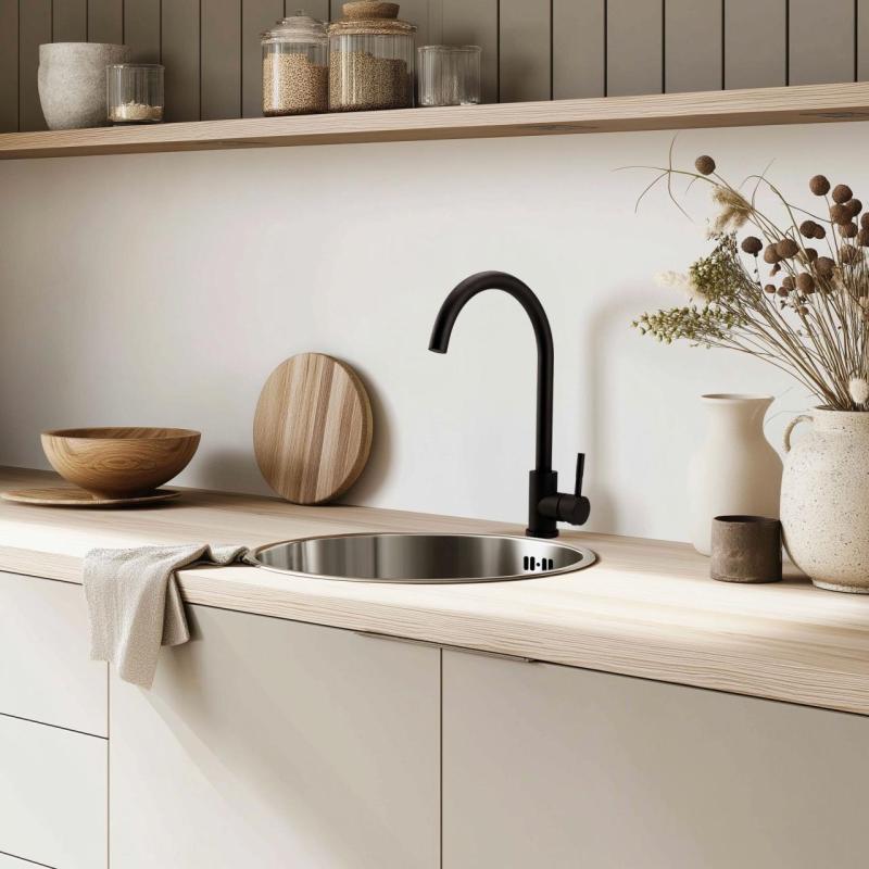 Pure.Sink Rondo Rozsdamentes acél Kerek Mosogató lapra szerelhető, aláépíthető és felépíthető 38 cm PRN38-02