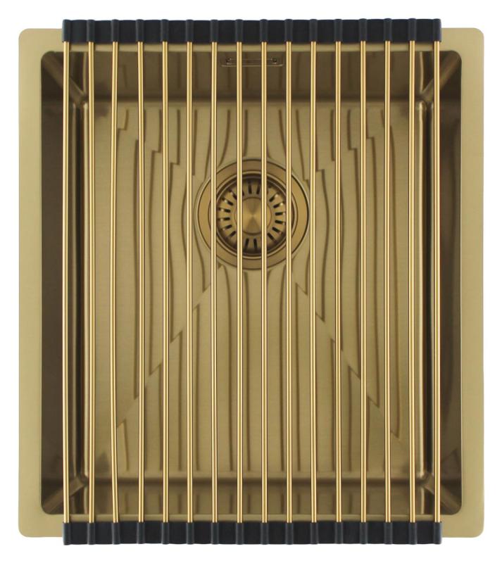 Pure.Sink Luxion Arany mosogató 36x40 cm, alulra szerelhető, síkba építhető és felülre szerelhető PLX3640-60