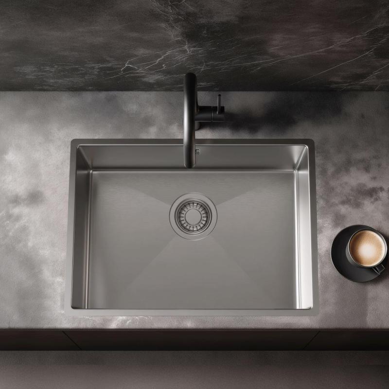 Pure.Sink Luxion Rozsdamentes acél mosogató 50x40 cm, alulról szerelhető, síkba építhető és felülről szerelhető  PLX5040-02