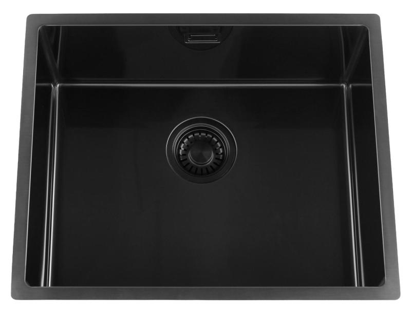 Pure.Sink Luxion PVD Fekete mosogató 50x40 cm alulra szerelhető, síkba építhető és felülre szerelhető PLX5040-63