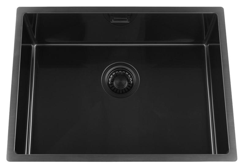 Pure.Sink Luxion PVD Fekete mosogató 55x40 cm alulról szerelhető, síkba építhető és felülről szerelhető PLX5540-63