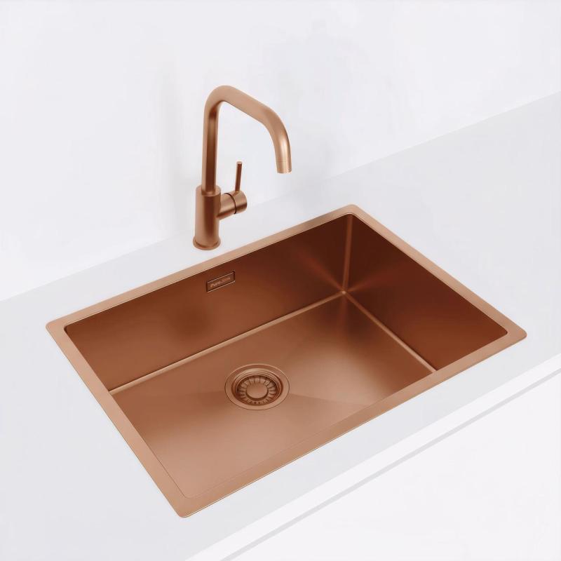 Pure.Sink Luxion Réz mosogató 55x40 cm alulról szerelhető, síkba építhető és felülről szerelhető PLX5540-62