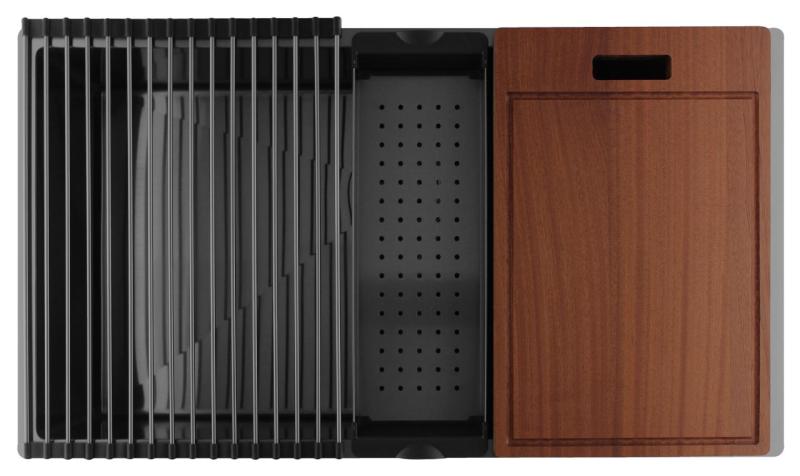 Pure.Sink Luxion Nagy Gun metal mosogató 74x40 cm alulról szerelhető, síkba építhető és felülről szerelhető PLX7440-61