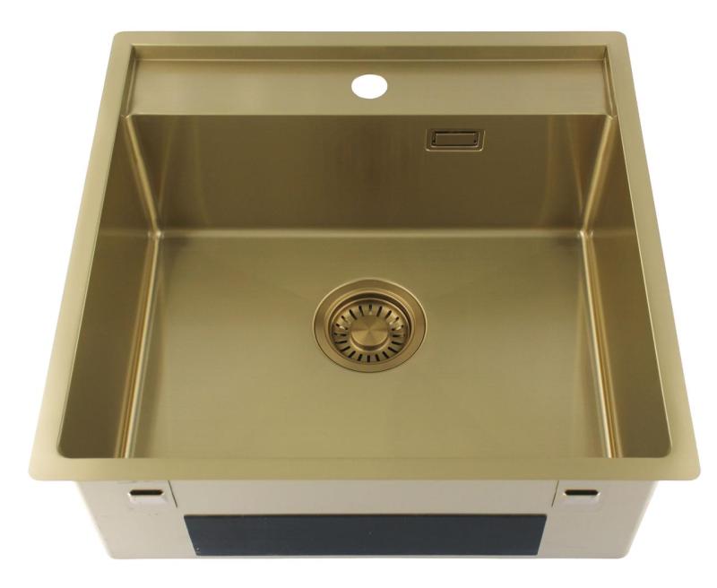 Pure.Sink Luxion Arany mosogató 51x50 cm Tapwing csapfúróval PLX5150T-60