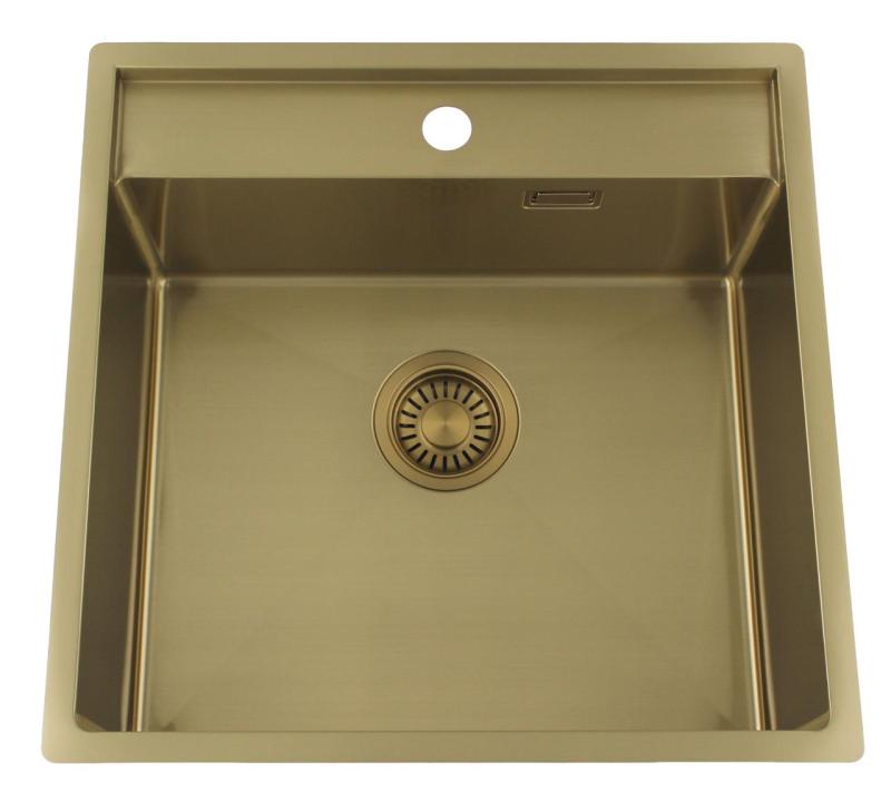 Pure.Sink Luxion Arany mosogató 51x50 cm Tapwing csapfúróval PLX5150T-60