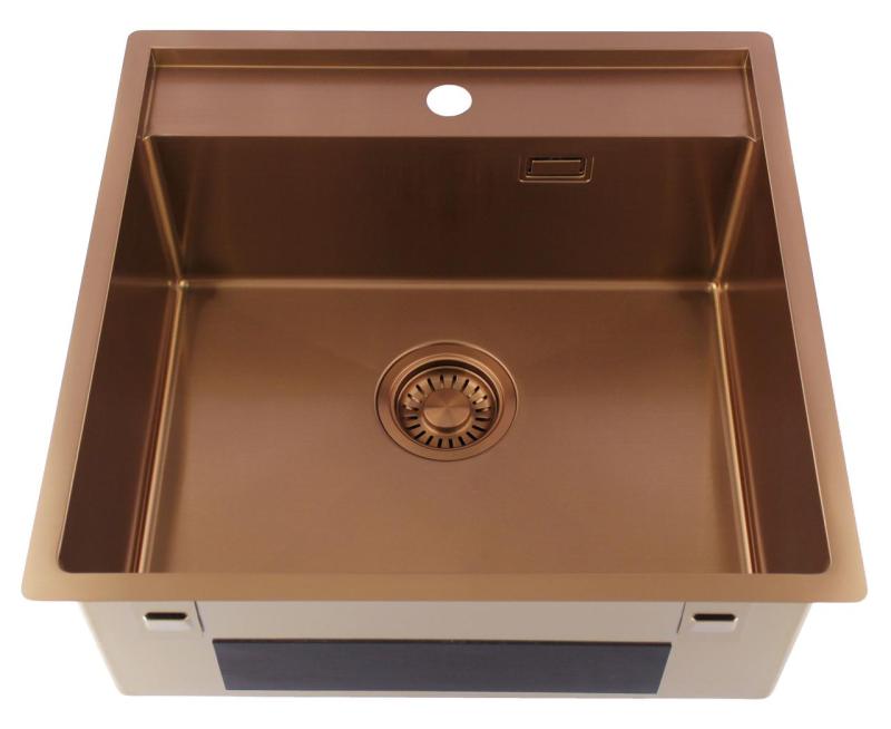 Pure.Sink Luxion Réz mosogató 51x50 cm Tapwing csaplyukkal PLX5150T-62