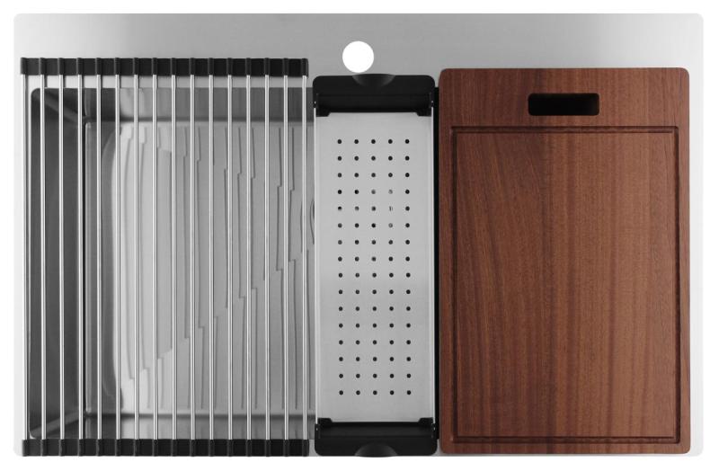 Pure.Sink Luxion Nagy rozsdamentes acél mosogató 78x50 cm Tapwing csaplyukkal PLX7850T-02